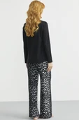 Yumuşak Dokulu Leopar Kombinli Rahat Takım - Siyah thumbnail 5