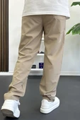 Erkek Beli Lastikli Jogger Pantolon Krem Edw394 thumbnail 3