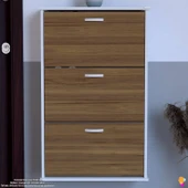 Modilayn VARBİ Asma Kapı Önü 72 x 115 x 25,5 cm’ lik 3 Düşer Kapak 6 Göz Raf Bölmeli Ayakkabılık - 4