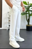 Erkek Rahat Kalıp Pileli Pantolon Beyaz Edw402 thumbnail 1