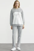Oversize Kapüşonlu Eşofman Takım - Gri thumbnail 3