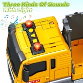 1:12 Sürtmeli Sesli Işıklı 360 Derece Dönebilen Taşıyıcı Oyuncak Ekskavatör thumbnail 2