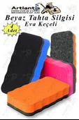 Yazı Tahta Silgisi Eva 4 Adet Beyaz Yazı Tahtası Silgisi Kaliteli Keçe Uçlu Eva Okul Sınıf Ofis Kuru Silgi - 1