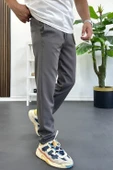 Erkek Slim Fit Beli İpli Düğmeli Pantolon Gri Edw403 thumbnail 2