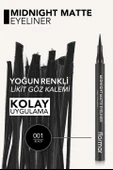 Flormar Midnight Matte Yüksek Pigmentli & Mat Bitişli Likit Göz Kalemi 001 BLACK thumbnail 4