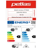 Petlas 225/55 R16 TL 99W REINF. MULTI ACTION PT565 Oto 4 Mevsim Lastiği (Üretim Tarihi:2024) thumbnail 2