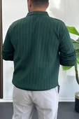 Erkek Açık Yaka Normal Kalıp Kazak Yeşil Edw412 thumbnail 3