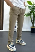 Erkek Slim Fit Beli İpli Düğmeli Pantolon Kahverengi Edw403 thumbnail 2