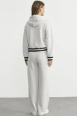 Kapüşonlu Rahat Kalıp Scuba Eşofman Takım - Taş thumbnail 7