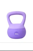 6  KG Soft Kettlebell – Yumuşak Tabanlı Metal Kumlu, Ses Yapmaz Darbeye Dayanıklı Çift El Ağırlık thumbnail 2