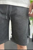 Erkek Beli Lastikli Cepli Şort Antrasit Edw388 thumbnail 4