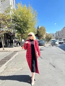 BİÇOMİ Triko Hırka elbise ikili takım kırmızıSiyah - 2