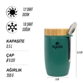 Igloo Bamboo Yemek Termosu 500ml-YEŞİL thumbnail 9