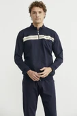 Fermuarlı Dik Yaka Eşofman Takım - Lacivert thumbnail 4