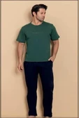 Pijamerry Erkek Bisiklet Yaka Kısa Kol Penye Pijama Takımı 6323 - 1 Adet  Yeşil S - M thumbnail 4