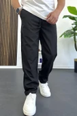 Erkek Beli Lastikli Jogger Pantolon Siyah Edw394 thumbnail 1