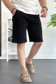 Erkek Likralı Regular Fit Şort Siyah Edw163 thumbnail 1