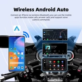Motosiklet Ekran CarPlay Android Auto Ön ve Arka Kamera Kayıt Özellikli Lastik Sensörlü Multimedya - 5