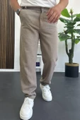 Erkek Normal Kesim Keten Pantolon Açık Kahverengi Edw386 thumbnail 1