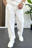 Erkek Rahat Kalıp Pileli Pantolon Beyaz Edw402 thumbnail 2