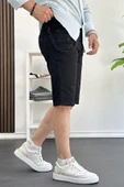 Erkek Slim Fit Likralı Kot Şort Siyah Edw166 thumbnail 2