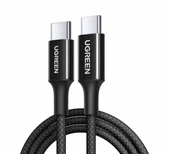 UGREEN USB-C 100W 5A QC PD Örgülü Hızlı Şarj Kablosu, 1 Metre, Siyah, 65249 - 1
