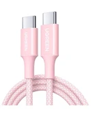 UGREEN USB-C 100W 5A QC PD Örgülü Hızlı Şarj Kablosu, 1 Metre, Pembe, 65251 thumbnail 1