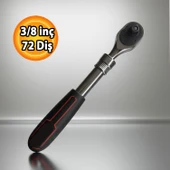 Uzatmalı Cırcır Kolu 72 Diş 3/8" Profesyonel Lokma Kol Uzatma Mekanizmalı Dayanıklı El Aleti - 3