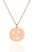Yeni Yıl Halloween Bal Kabağı 925 Ayar Gümüş Kolye - 3