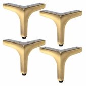 Dekor 12 cm Antik Metal Mobilya Ayağı 4 Adet Set Dayanıklı Koltuk Sehpa Masa TV Ünitesi Destek Ayağı thumbnail 1