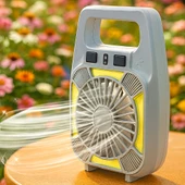 Fanlı Şarjlı LED Kamp Lambası 4 Kademe Aydınlatma | Suya Dayanıklı Type-C Girişli Taşınabilir Işık thumbnail 3