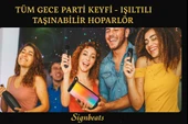 RGB Işıklı Kablosuz Bluetooth Hoparlör 10W Güç, Hafıza Kartı ve AUX Girişli, Taşınabilir Parti Hoparlörü - 4