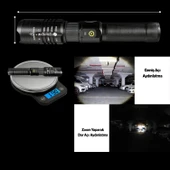 El Feneri P50  Şarjlı Pilli Led Işıldak Kamp Lambası Gece 800 metre Uzun Menzil Aydınlatma Beyaz Işık thumbnail 3