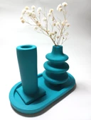 Dekoratif  3 Parça Tabaklı Vazo Set Random Dekor thumbnail 2