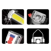 Güneş Enerjli El Feneri Ledli 15W Şarjlı Mıknatıslı Askılı Kamp Taktik El Feneri Su Geçirmez thumbnail 3