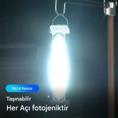 Güneş Enerjli El Feneri Ledli 15W Şarjlı Mıknatıslı Askılı Kamp Taktik El Feneri Su Geçirmez thumbnail 5