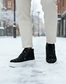 ET0550 İçi Kürklü Bağcıklı Siyah Erkek Tarz Spor Bot thumbnail 6