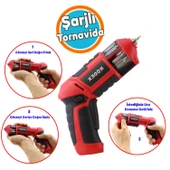 Akülü Otomatik Değiştirilebilir Uçlu Vidalama Şarjlı Tornavida Yıldız Düz Uç Hediyeli thumbnail 1