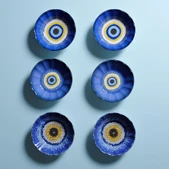 Fecra Acem 6'lı Nazarı Çay Tabağı Seti Karma - 6