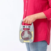 Fanlı Şarjlı LED Kamp Lambası 4 Kademe Aydınlatma | Suya Dayanıklı Type-C Girişli Taşınabilir Işık thumbnail 4