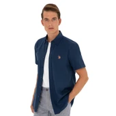 Pamuklu Regular Fit Kısa Kollu Gömlek Erkek GÖMLEK G081GL0041829502 thumbnail 5