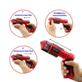 Akülü Otomatik Değiştirilebilir Uçlu Vidalama Şarjlı Tornavida Yıldız Düz Uç Hediyeli thumbnail 2