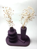 Dekoratif  3 Parça Tabaklı Vazo Set Random Dekor thumbnail 3