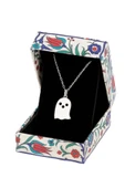 Yeni Yıl Halloween Hayalet 925 Ayar Gümüş Kolye - 7