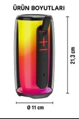 RGB Işıklı Kablosuz Bluetooth Hoparlör 10W Güç, Hafıza Kartı ve AUX Girişli, Taşınabilir Parti Hoparlörü - 5