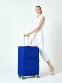 Benetton 2'li Valiz Seti Büyük Ve Orta Boy Lüx Kumaş Valiz Mavi Bnt2800 thumbnail 7