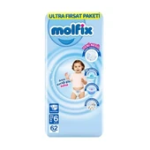 Molfix Bebek Bezi Ultra Fırsat Paketi 6 Beden 15+ Kg 62 Adet thumbnail 1