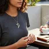 Yalnız Kurt Çelik Kolye Ucu thumbnail 4