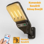 Hareket Sensörlü Kumandalı Duvar Lambası Aplik Plastik Sokak Bahçe İç Dış Aydınlatma Armatürü IP54 thumbnail 1