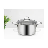 GÜLSAN MEGA İNOX 24CM DERİN TENCERE CAM KAPAK thumbnail 1